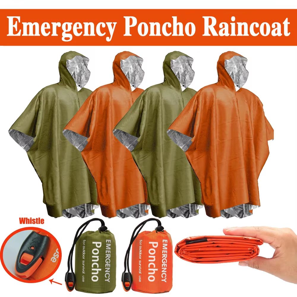 Emergency Poncho Rain - Poncho de Emergência para Chuva, Cobertor